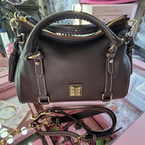 Dooney & Bourke Tasseled Satchel Tmoro Brown ALL WEATHER RUGGED LEATHER SOLD OUT - Picture 3 of 12